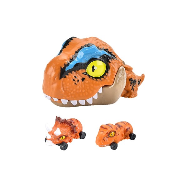 Fuwraixis Catapult Dinosaur Car, Simulation Cartoon Large Head Dinosaur, Tyrannosaurus