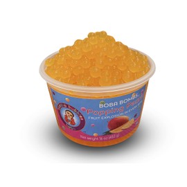Premium Popping/Bursting Boba Pearls/Boba Bombs/Dessert Topping by Buddha Bubbles Boba (Mango Popping Pearls)