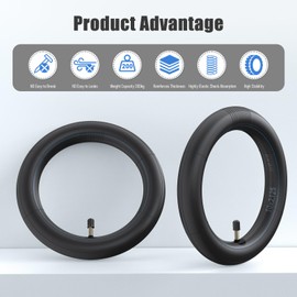 SYACHI 10 x 2.125 E Scooter Hose, 10 x 2.125 Inch Hose, E Scooter Thickened, E Scooter Double Strength Replacement Hose, Not Easy Leaking, High Elasticity, Pack of 2