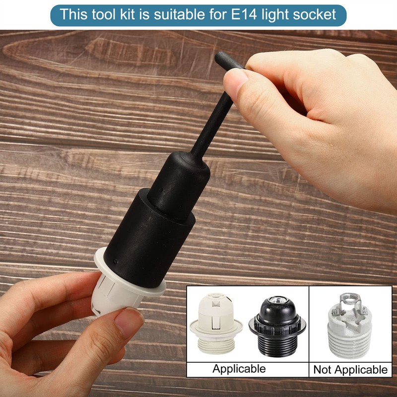 PATIKIL E14 Lamp Shade Socket Ring Removal Tool, 2 Pack