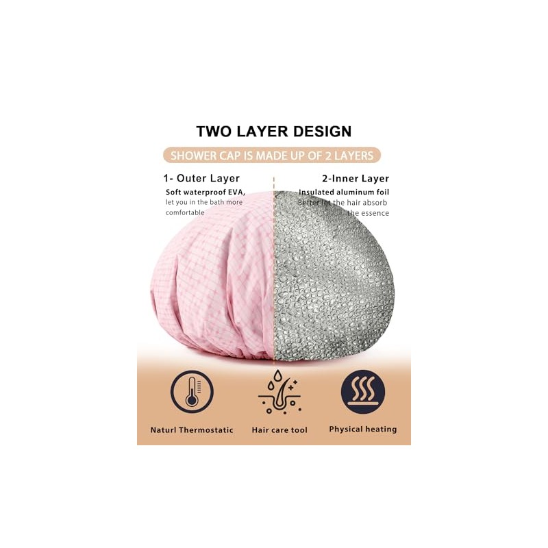 Yizijizi Tejido Capas Este Gorro Ducha Presenta Una Construcción Dos