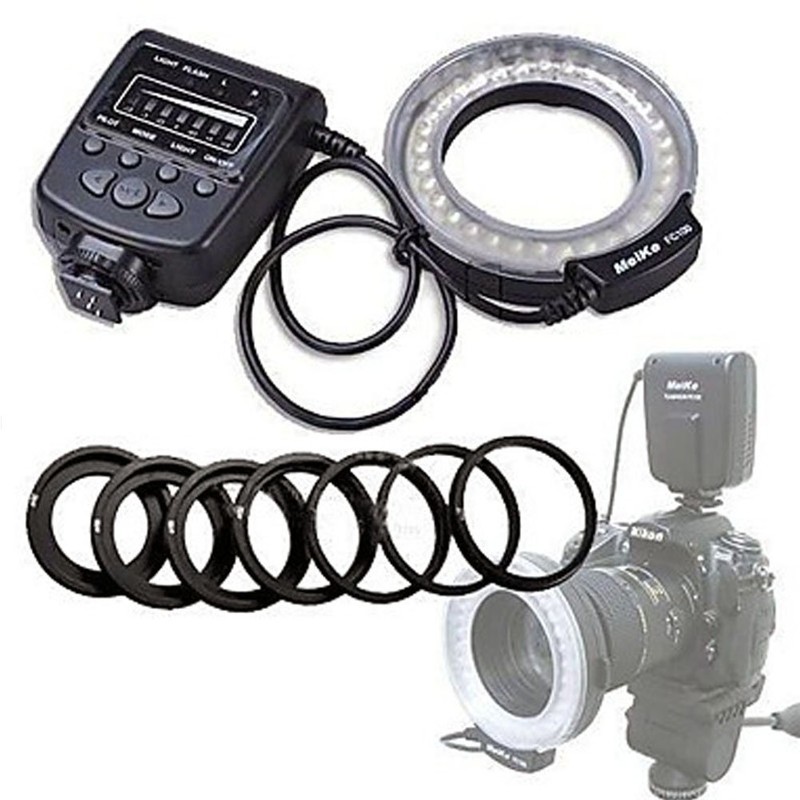 Meike LED Macro Ring Blitzlicht FC-100 Kompatibel mit Canon Nikon