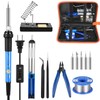 Soldering Iron Kit, Adjustable Temperature 13-in-1 60W Soldering Tool, Solder
