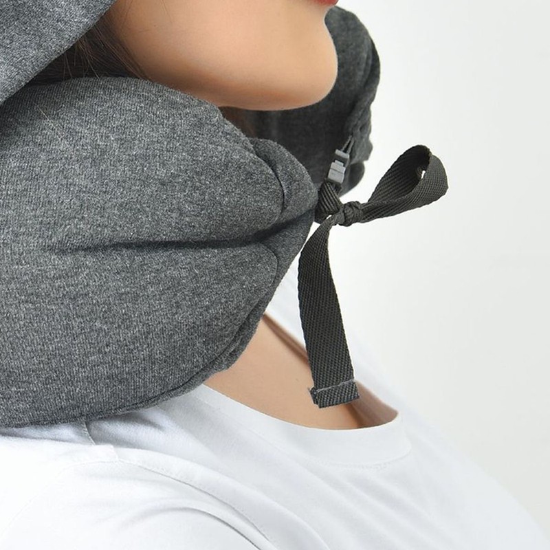 Hoodie Travel Pillow Hooded Neck Pillow Adjustable Ergonomic Travel Neck