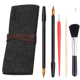 LOOKSEVEN Scratching Tools Set Scraper Pen, 6Pcs Scratching Art Tools Sketch Arts Set Scratch Color Pen Stick Scraper with Tool Bag for Sketch Art Painting.