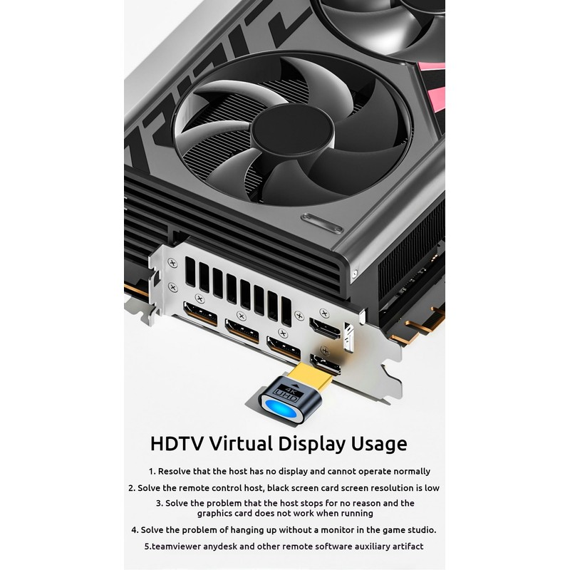 1 Pack 4K UHD HDR HDMI Dummy Plug, Virtual Monitor