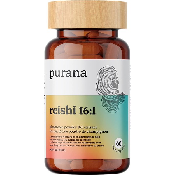 Purana Extract Capsules, Reishi 16:1 (vegan) 60ct