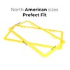 Deselen Yellow License Plate Frame - 2-Hole Sleek Style, Stainless
