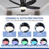Surtime Flush Mount RGB Ceiling Fans with Lights-36 Low Profile