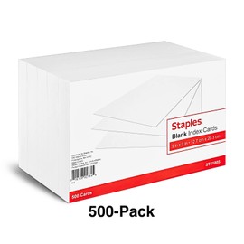Staples 5-inch x 8-inch Index Cards, Blank, White, 1000/Carton (ST51005-CCVS)