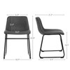 SONGMICS Set of 2 Dining Chairs with Backrest, Metal Legs,