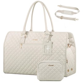 LOVEVOOK Travel Duffle Bag, Weekender Bags for Women with Shoe Compartment, Carry On Overnight Bag With Toiletry Bag, Hospital Bag for Labor and Delivery, Yoga Gym Bag with Wet Pocket, 3Pcs Set