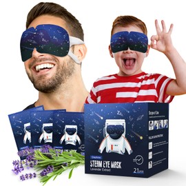 ProCIV 21 Packs Double Earloops Steam Eye Masks for Dry Eyes, Graphene Warm Eye Mask, Heated Eye Mask Reduce Puffiness & Dark Circles, Soothe Tired Eyes for Travel Essentials, Party Favors, Lavender