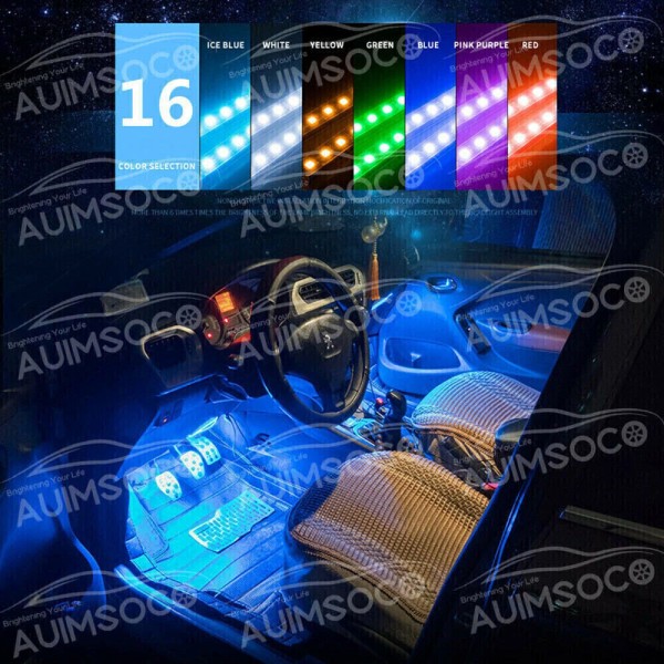 RDTDZSW RGB LED Car Interior Accessories Floor Decorative Atmosphere Strip