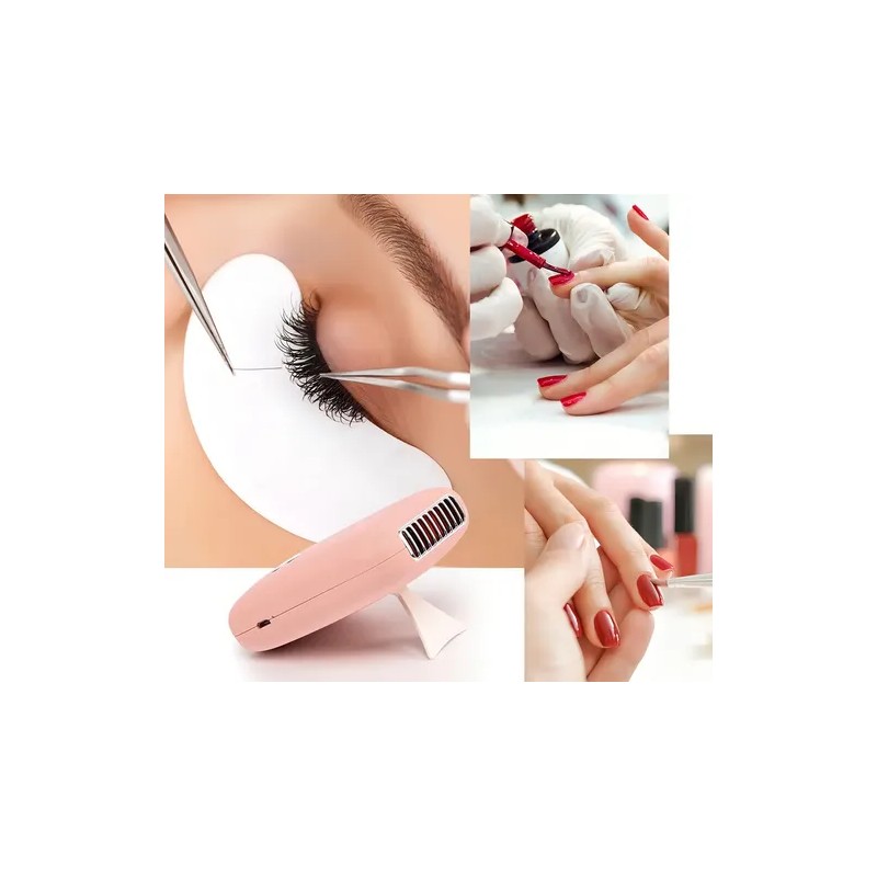 Ventilador Mini Eyelash Fan Rosa USB Secador Extensión de Pestañas