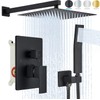 Ackwave Shower Faucet Matte Black Shower System with 12 Inches