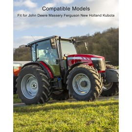 Vaticas Tractor Mirror Fit for Kubota John Deere Massery Ferguson New Holland for Tractors Forklifts Trucks Boats Stainless Steel Convex Mirror with U-Bracket