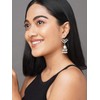 Binnis Wardrobe Silver Toned Contemporary Jhumkas Earrings