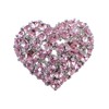 Alilang Crystal Rhinestone Valentine Heart Love Brooch Pin, Pink