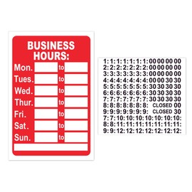 Laroal 3 Set Business Hours Sign Opening Times Sign for Shop Window Store Open Signs with Time Stickers Open Signage For Store Office
