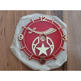 Ramar Ind. VINTAGE Ramar IND Plastic Clock Face Red Shriner 6"x5.75"
