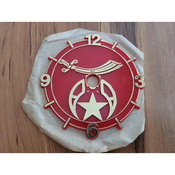 Ramar Ind. VINTAGE Ramar IND Plastic Clock Face Red Shriner