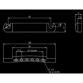Sung-il Guitar Parts - STOP BAR Tailpiece - Tail Stopbar - CHROME