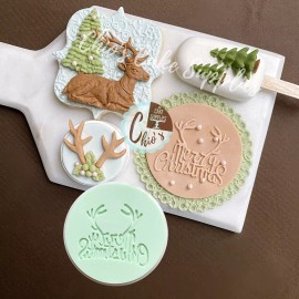 Unbranded Merry Christmas Fondant Debosser Stamp, design 04