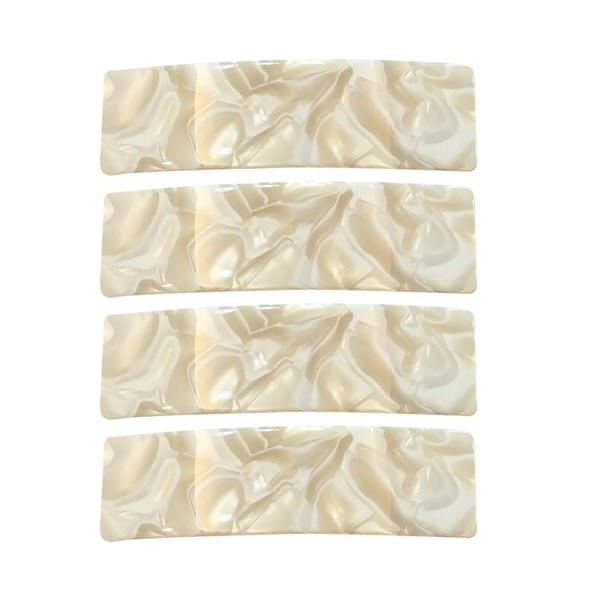 Sparkly Wide Curved Acrylic French Barrettes Shiny Acetate Tortoise Shell