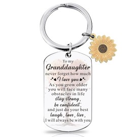 OEHEDOU Valentines Day Gifts For Granddaughter Birthday Gift For Granddaughters Inspirational Gifts For Granddaughter Gift From Grandma Grandpa To My Granddaughters Keychain