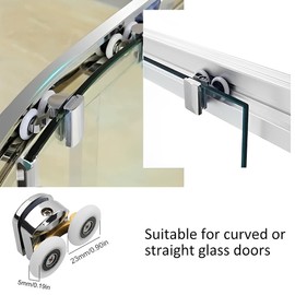 WeddHuis 4 Pezzi Rotelle Box Doccia Doppie 23 Mm, Resistenti E Silenziose, Per Porte In Vetro 3-6 Mm