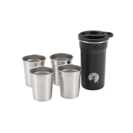 Captain Stag UE-3638 Outdoor Cup, Cup, Tumbler, HD Cup Set, 4+1, 4 Inner Cups, 1 Outer Cup, 2.8 fl oz (80 ml), 8.5 fl oz (240 ml), Stacking, Stainless Steel