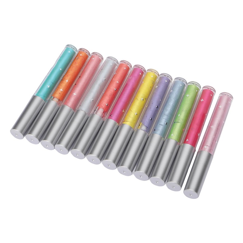 12Pcs Liquid Eyeshadow Set Long Lasting Quick Drying Waterproof Glitter