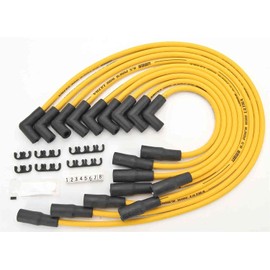 JEGS Yellow Ultra Pow’r Wires | 8.5mm | Made In USA | For 1993-97 Camaro/Firebird With 5.7 Liter LT1 Distributor | 90 Degree Spark Plug And Straight Distributor Boots