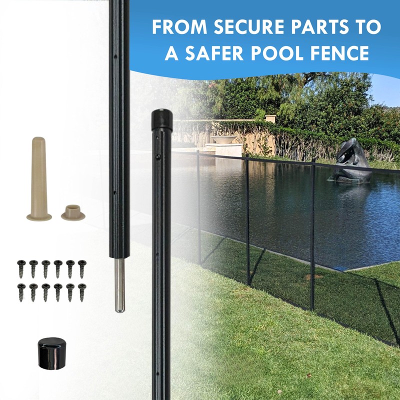ALLSAFE Pool Fence Replacement Pole – 4ft Peg Pole for