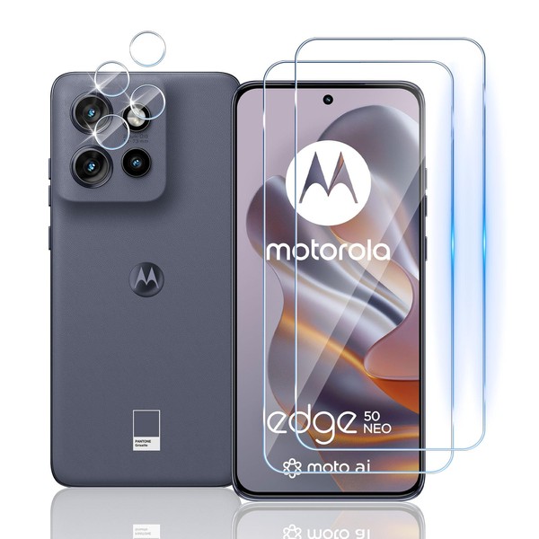 TUTUO [2+2 Pack Tempered Glass Compatible with Motorola Moto Edge