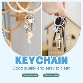 Guqqeuc Religious Christian Easter Gifts for Women Men Christian Birthday Gifts for Daughter Son Bible Cross Keyring Gifts for Best Friend Catholic Gifts for Christians Christian Jesus God Keyring