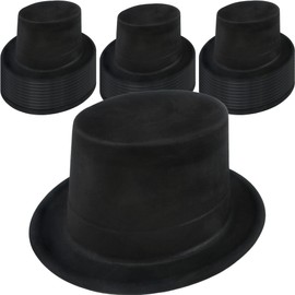 SGBETTER 30 Pack Adult Black Top Hats Bulk Plastic Magician Top Hat Dress Top Hat for Men Women Masquerades Party Supplies