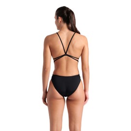 ARENA Women's Swimsuit Diamond Team Performance MaxLife Sports Suit Lace Back One Piece Bathing Suit Competition Training Swimwear, Black/White, US Size 26