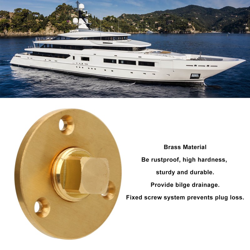 Boat Drain Plug 2 Inch With Brass Plug Oval Marine