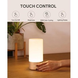 LED Table Lamp for Bedrooms, Touch Sensor Bedside Lamp, Lamps for Nightstand with 256 RGB Color Changing & 3 Level Warm White Light, Dimmable Reading Night Light for Livingroom and Office (Gold)