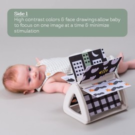 Taf Toys Infant Tummy-time High Contrast rattling Activity Book with Art Cards for Baby, Baby Product for Newborn Educational Toys for 3 Essentials Developmental Learning Stages