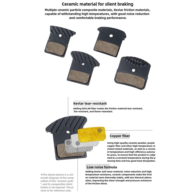 Disc Brake Ceramic Pads Compatible with Shimano H03A H03C D02S