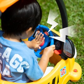 Grow'n Up Cooper The Construction Coupe, Safe Sturdy Body, 360-degree Spinning Wheels, Doors Lock and roof Handle, Storage Tray, Ages 1.5+