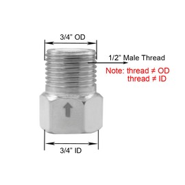 BesNPT Stainless Steel 1/2" Female to 1/2" Male Check Valve One-Way Non-return Prevent Water Backflow Preventer (Pack of 2)