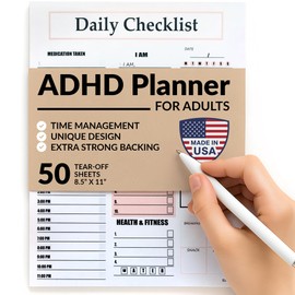 ADHD Planner for Adults & Women - 2025 Productivity Planner & Daily To Do List & Task Notepad - Neurodivergent Tools for Adults, Full Focus Organization Pad with 50 Tear-Off Sheets, 8.5 x 11 Inch