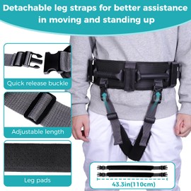 Gait Belts Transfer Belts for Seniors with 7 Handles and Detachable Leg Straps，Gate Belt for Elderly Lift Belts with Quick Release Buckle，Patient Transfer Belts for Lifting Seniors