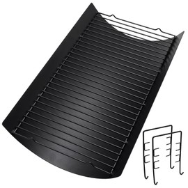 Hiorucet 20 Inches Grill Ash Pan Drip Pan for Chargriller 5050, 5650, 5072, 2823, 2123, 2223 Charcoal Grills, Chargriller Model 200157 and Grate Hanger Model 200024 for Char-Griller Replacement Parts