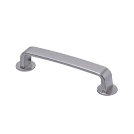 Gedotec Lore Stainless Steel Furniture Handle 128 mm Bar Handle for Cabinet Doors - Cabinet Handle Silver-Grey Matt Kitchen Handle Solid Metal | Pack of 5 - Modern Bow Handle Clothes Cabinet with