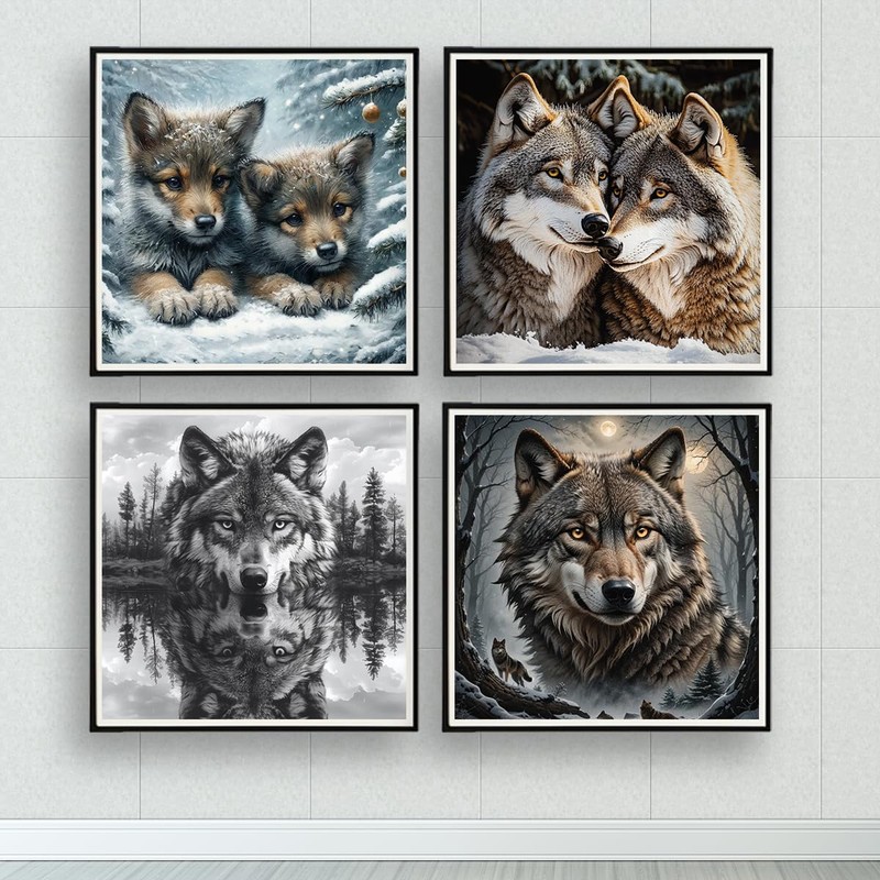 4PCS 11CT Stamped Cross Stitch Kits for Beginners Full Range